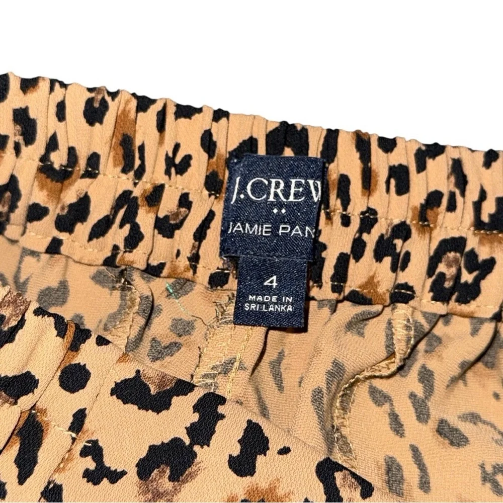 J.Crew Leopard Print Jamie Pant Women’s 4 Camel Brown Black Animal Print AW373
